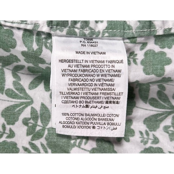 Boden Button Down Shirt Women's 2P Green White Floral Print Cotton Long Sleeve - Picture 7 of 9